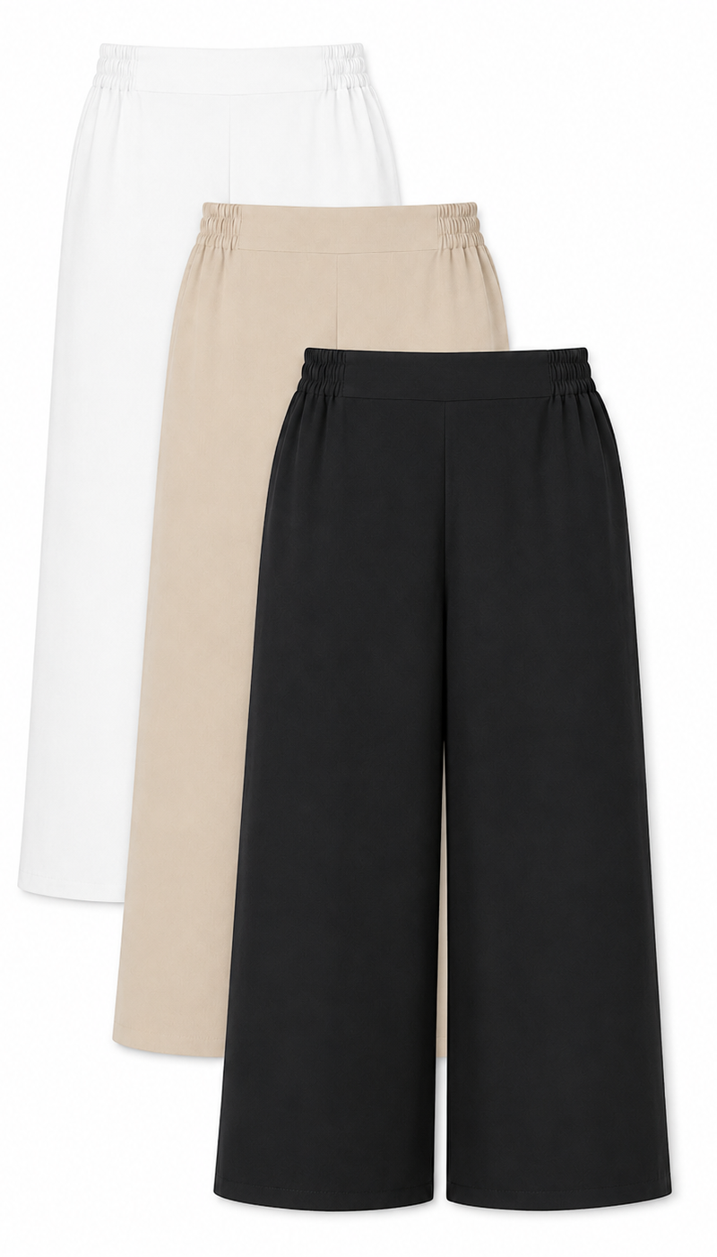 Wide Leg Trousers(Set of 3)